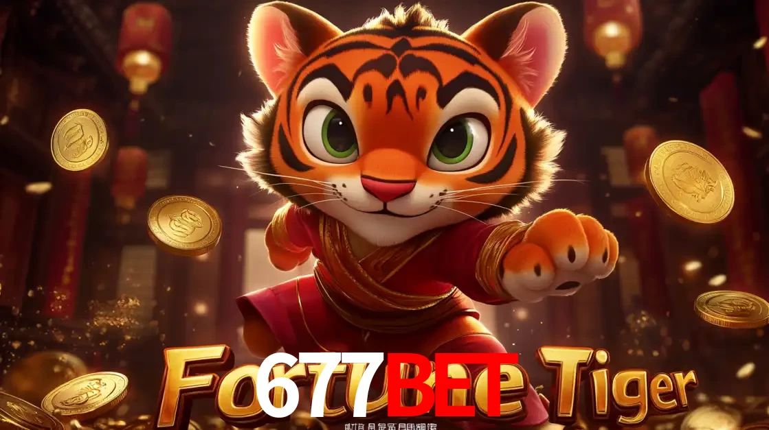 O carismático mascote do jogo de slot Fortune Tiger, um tigre fofo em pose de artes marciais, pronto para trazer sorte e multiplicadores de ganhos no cassino online 677bet.